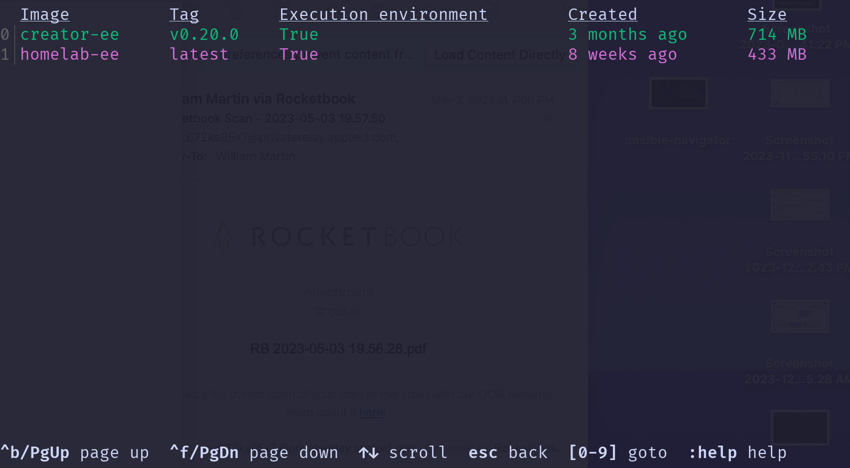 Ansible Navigator Showing Homelab EE as Default