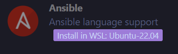 Extension install in WSL
